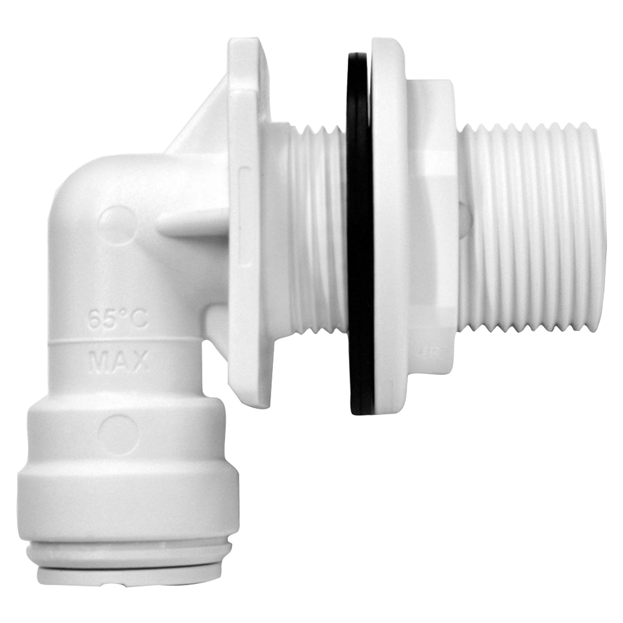 John Guest White Speedfit Bulkhead Elbow 15Mm X 3/4"