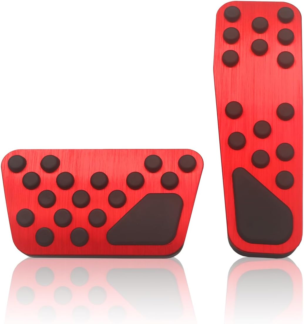 Brake Accelerator Gas Pedal Cover Compatible for 2011-2023 Dodge Charger, for 2008-2024 Challenger Foot Pedal, Compatible for 2009-2019 Chrysler 300/300C Accessories Anti Skip Pad Cap Red