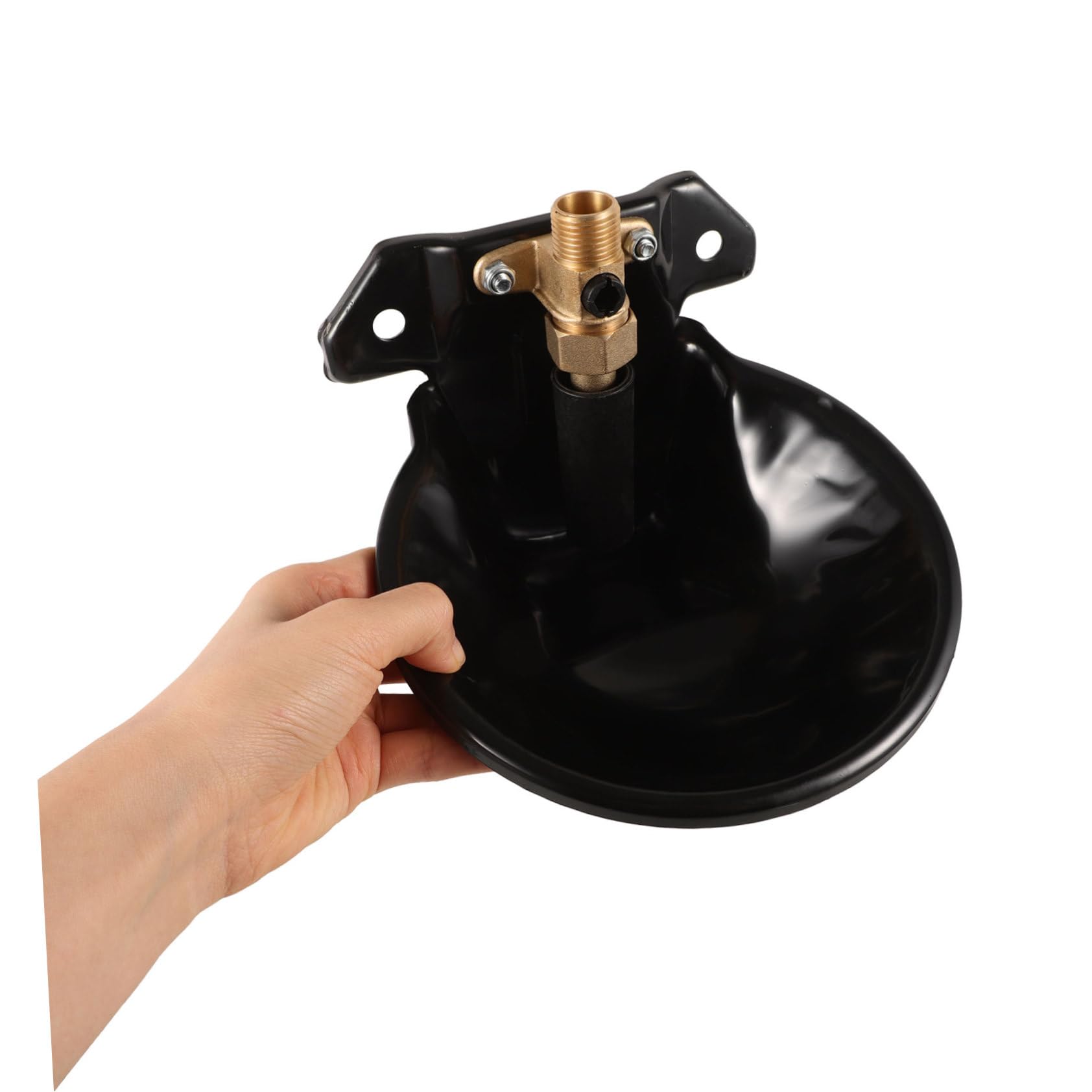 Abbeveratoio Automatico per Mucche in Acciaio Nero a Grande Capacità | Ciotola a Forma di Bowl, Pratico Dispensatore Automatico per Cavalli, Uso Zootecnico