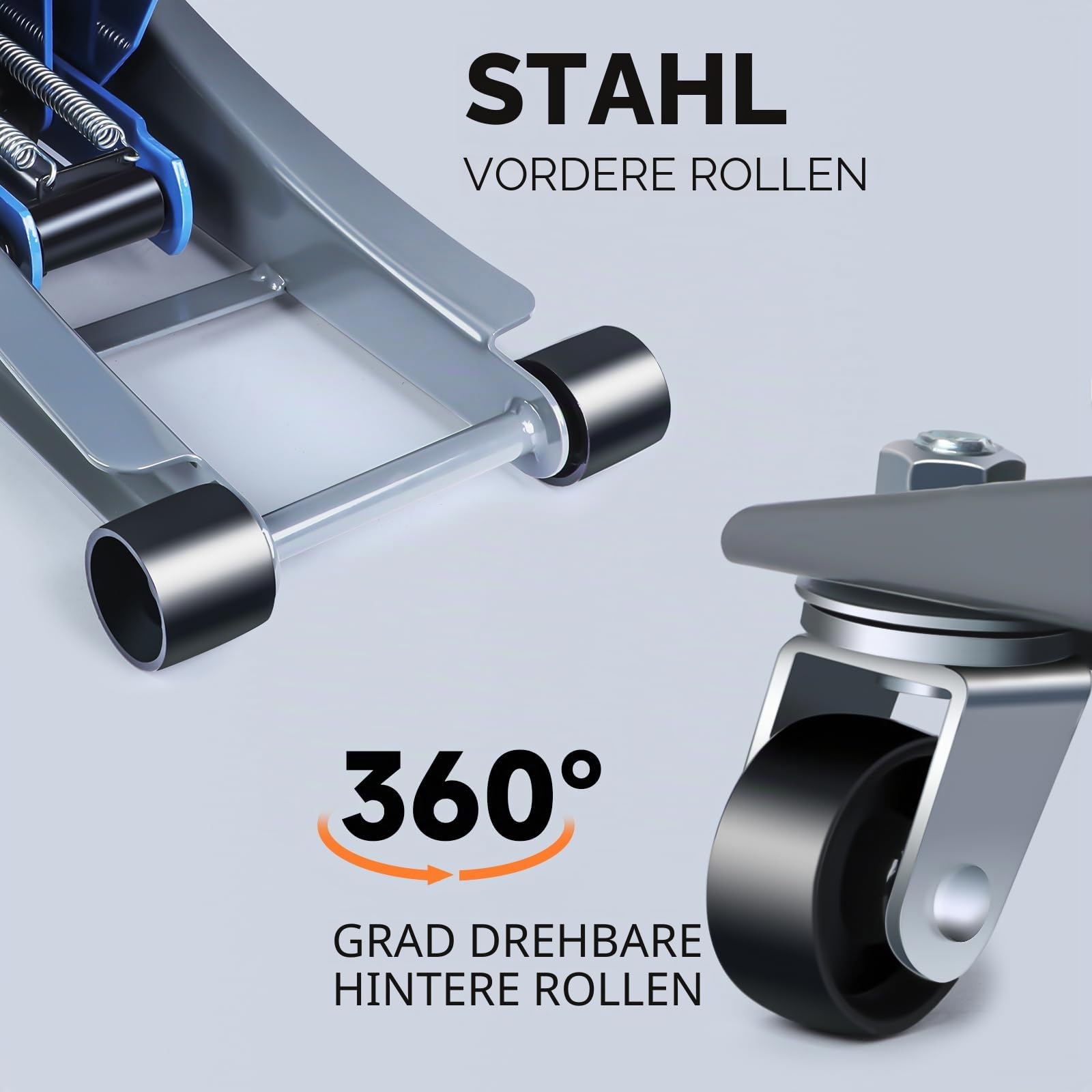 LARBANKE Hydraulischer Wagenheber mit niedrigem Profil, 3 Tonnen, aus robustem Carbon und Stahl, Wagenheber mit Doppelpumpensystem für schnelles Heben, 2993 kg Kapazität, Hubbereich: 8–46,51 cm