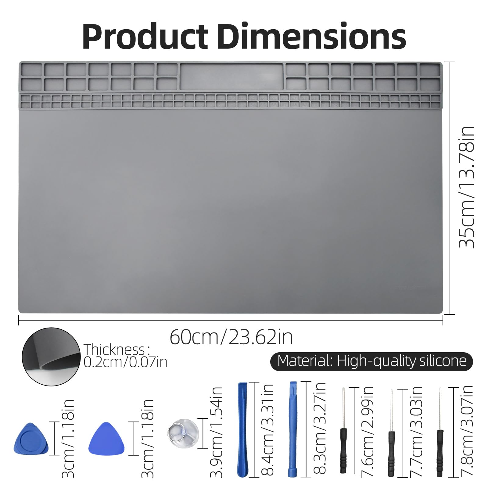 Estera de Soldadura 60X35cm Almohadillas de Trabajo de Soldadura Almohadillas de Soldadura Esterilla de Soldadura Antiestática de Silicona Resistente ai Calor Almohadilla de Soldadura de Silicona