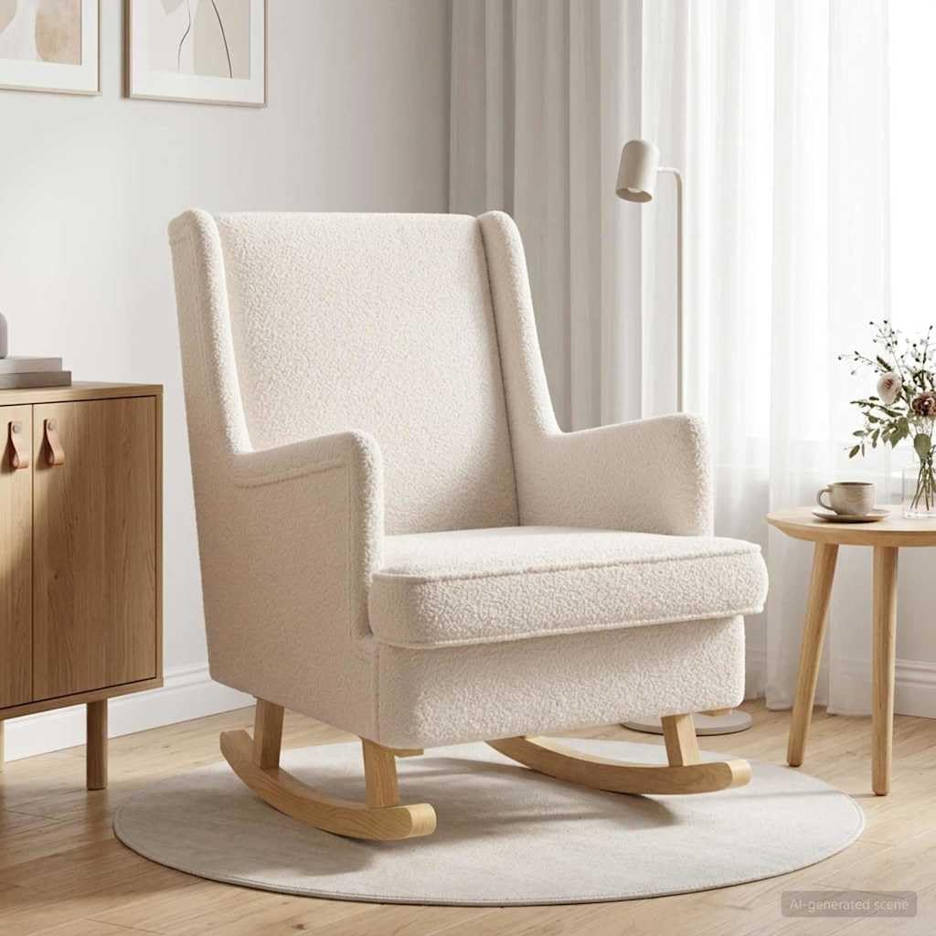 Fotel bujany kremowy 62x80x85 cm
