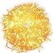 Christmas String Lights, FULLBELL 33ft 100 LEDs with Controller Fairy Twinkle Lights Decoration for Chirstmas Tree,Garden,Multi Stings Connectable(Transparent Wire)(Warm White)
