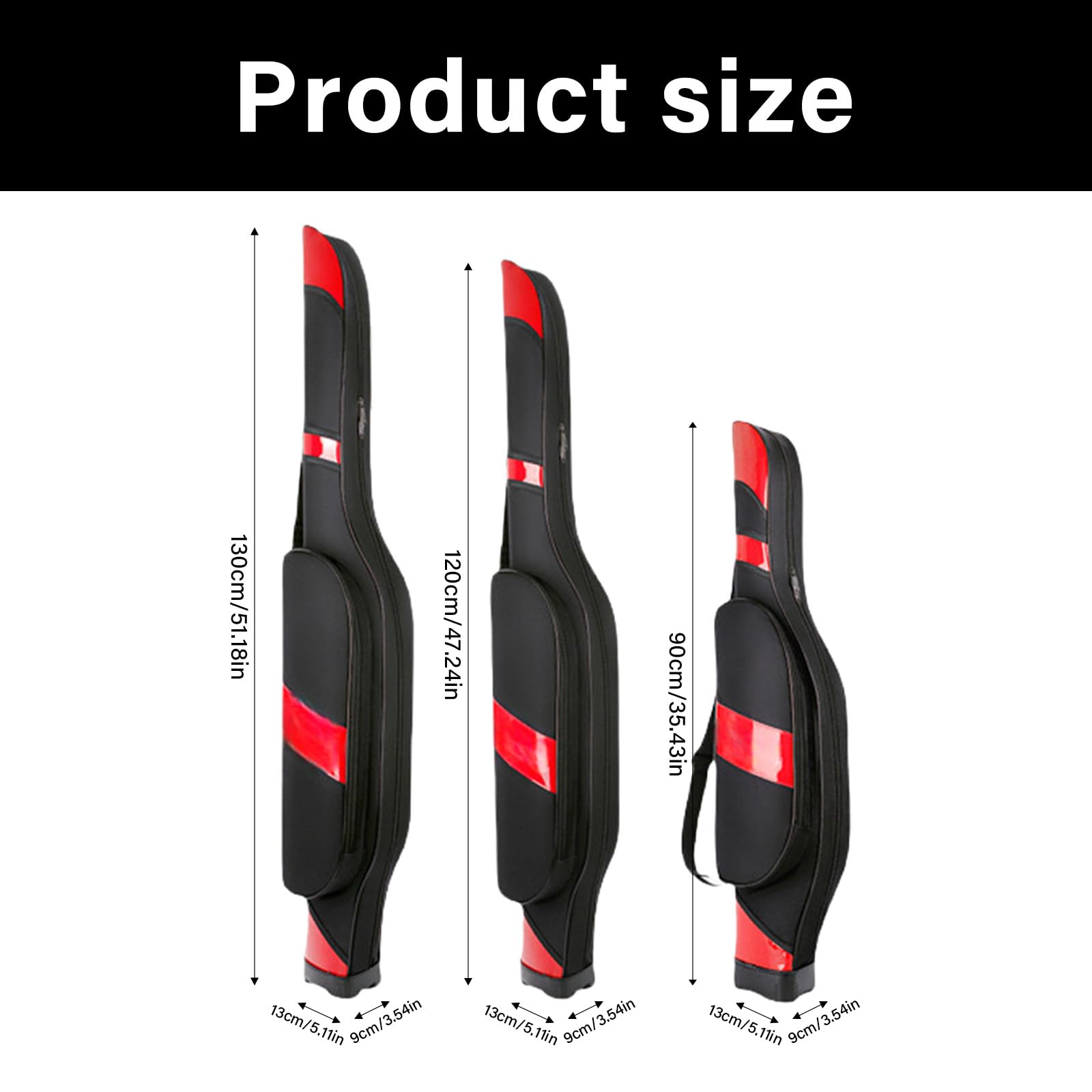 Borsa per canna da pesca in nylon resistente all'acqua Grande capacità Attrezzatura da pesca Custodia protettiva portatile Multi Rods Zaini