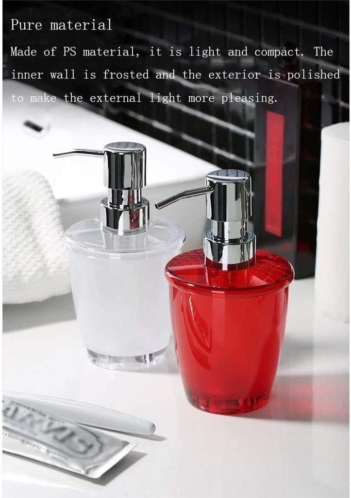 Soap Dispenser Refillable Hand Lotion Dispensers Soap Dispenser Orange Plastic Soap Dispenser Chromed Pump Head Bathroom Soap Hand Sanitizer Dispenser (280ml) (Color : White) (Orange)