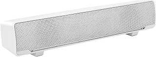 Computer Speakers USB Wired Stereo Soundbar Music Player Box Bass Surround Sound Box 3.5mm Input for PC Cellphones (White)