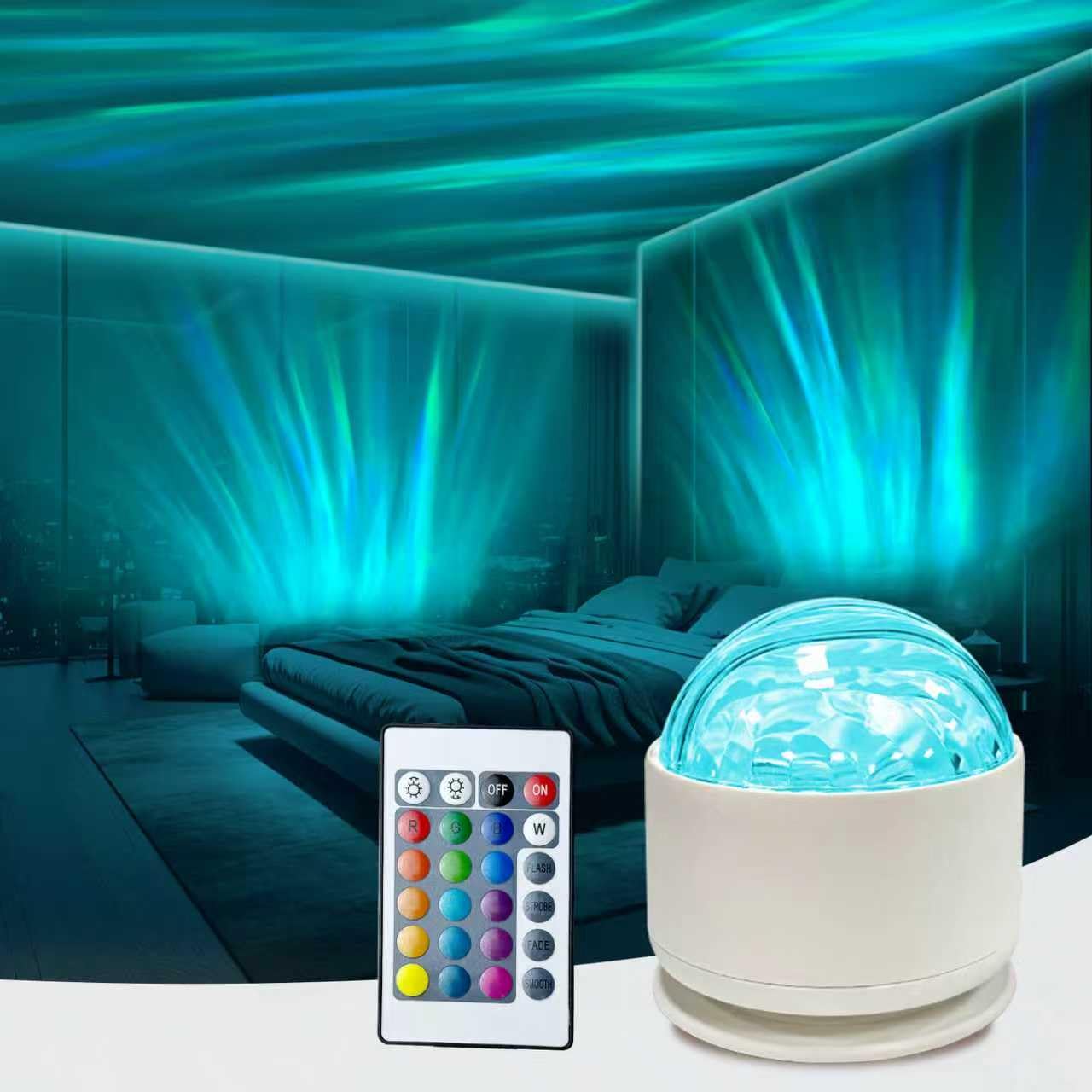 GY Sternenhimmel Projektor, RGB Aurora Borealis Lampe, 16 Farben LED Tischlampe mit Fernbedienung, Dynamische Galaxie Lampe für Entspannung, Raumdekoration, Kinder Zimmer