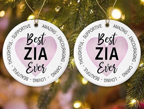 Miniatura 2 de Adorno de Navidad Best Zia Ever  Regalo de adorno de Navidad para Zia  Ideas de Navidad para Zia  Decoración de celebración de Navidad  Adorno de
