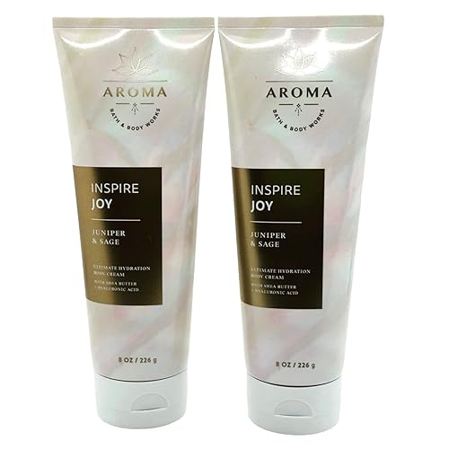 Bath and Body Works aromaterapia Juniper Sage Ultimate Hydration Crema corporal de 8 onzas paquete de 2 salvia juniper