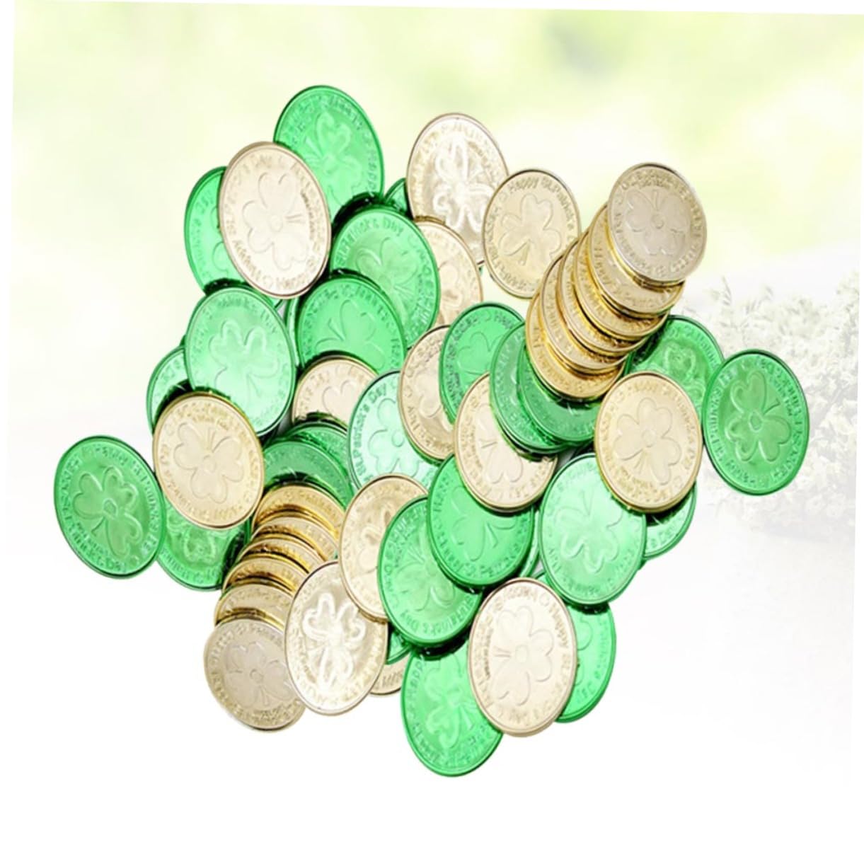 Amazon.co.jp: Vaguelly 120個 アイルランドコインおもちゃ シャムロックのおもちゃ シャムロックコイン ラッキー 小道具 化粧  : おもちゃ