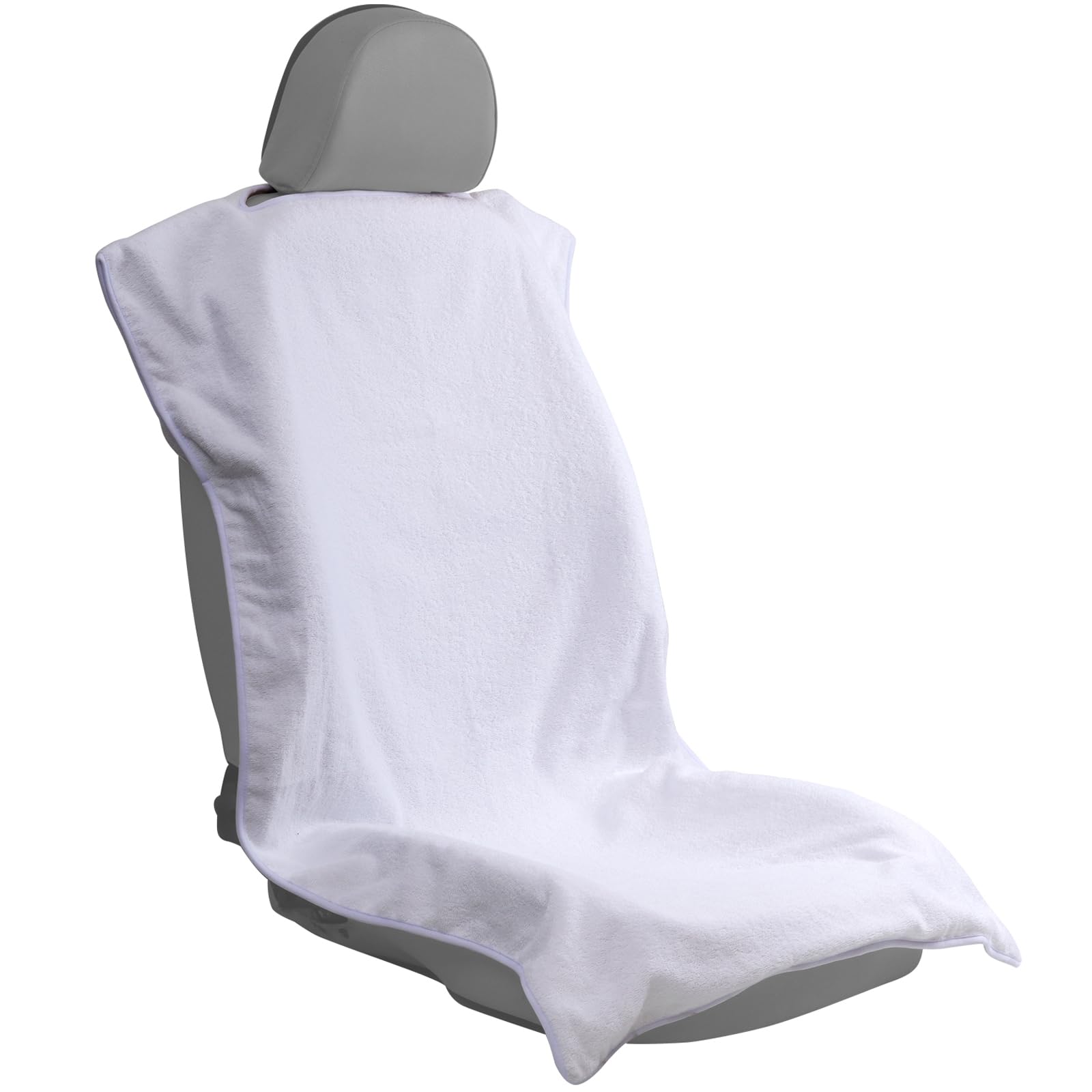 LoyaGour Car Seat Towel Covers Front Seats Protector for Gym and Workout, Automotive Washable Driver Cars Seat Sweat Cover for Dog, Compatible with Tesla Model Y Juniper/3/X/S (Fleece White, 1Pcs)