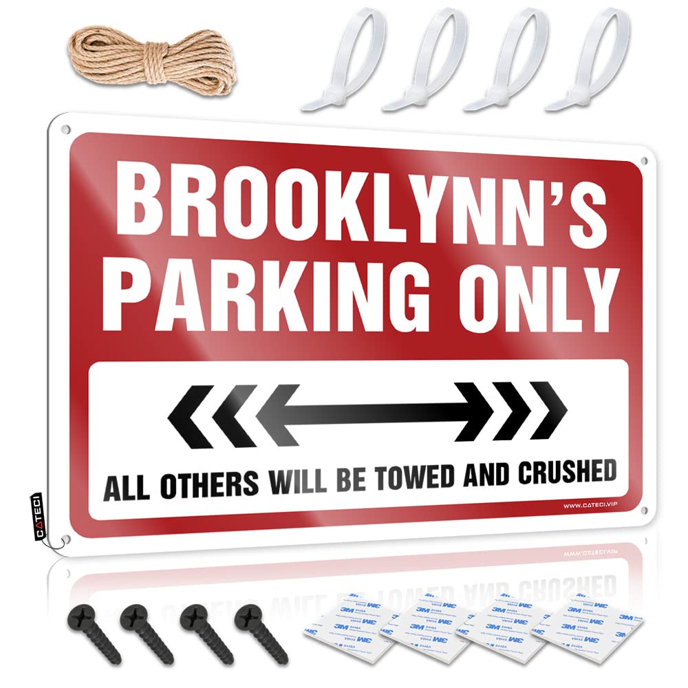 Krazmurongd Women's One Color Outdoor Bar Accessories Decor Brooklynn's Parking Only Tin Sign Man Cave Signs And Decor Funny Alcohol Signs