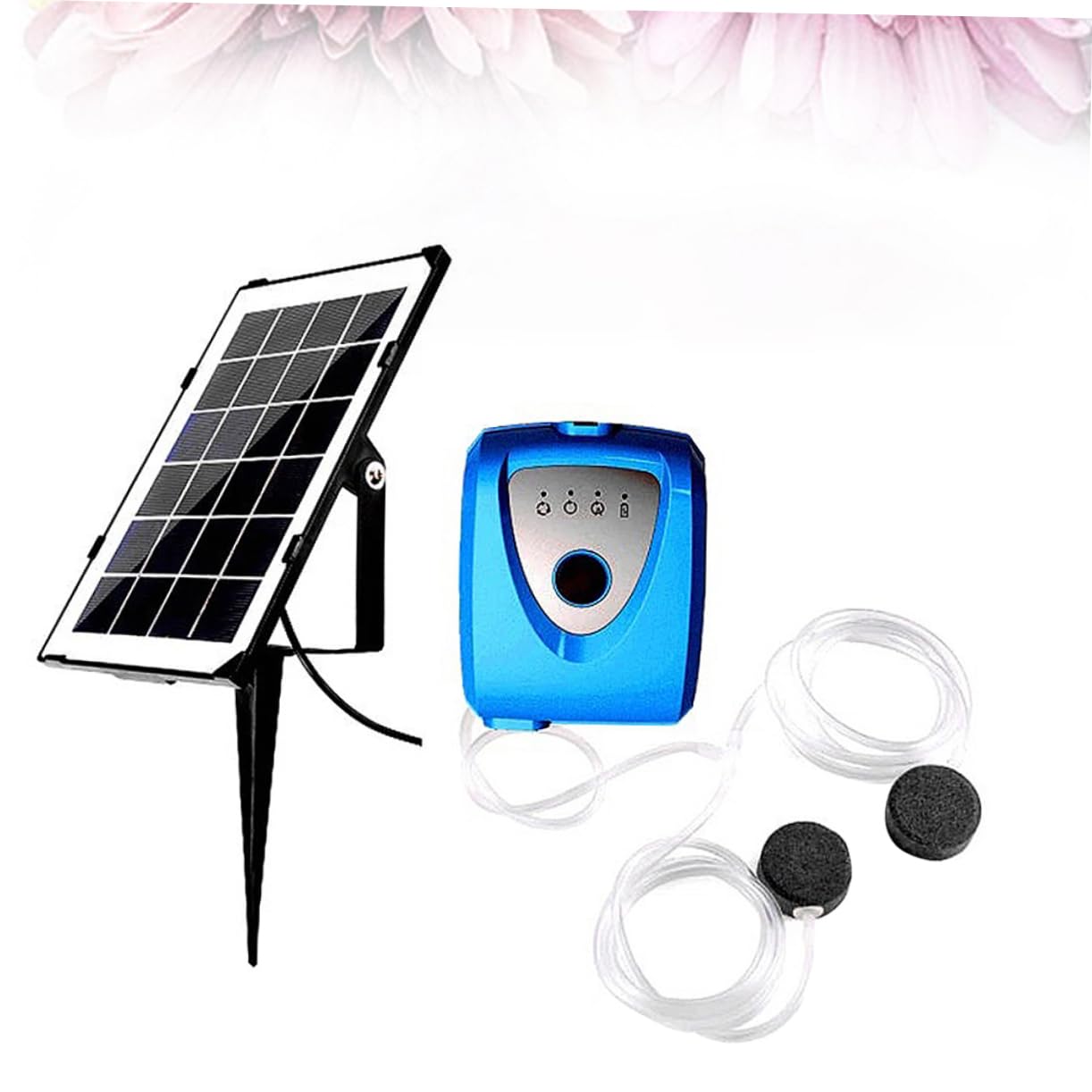 Sauerstoff Luftpumpe für Aquarien mit Zwei Ausblasöffnungen, Solarbetrieben