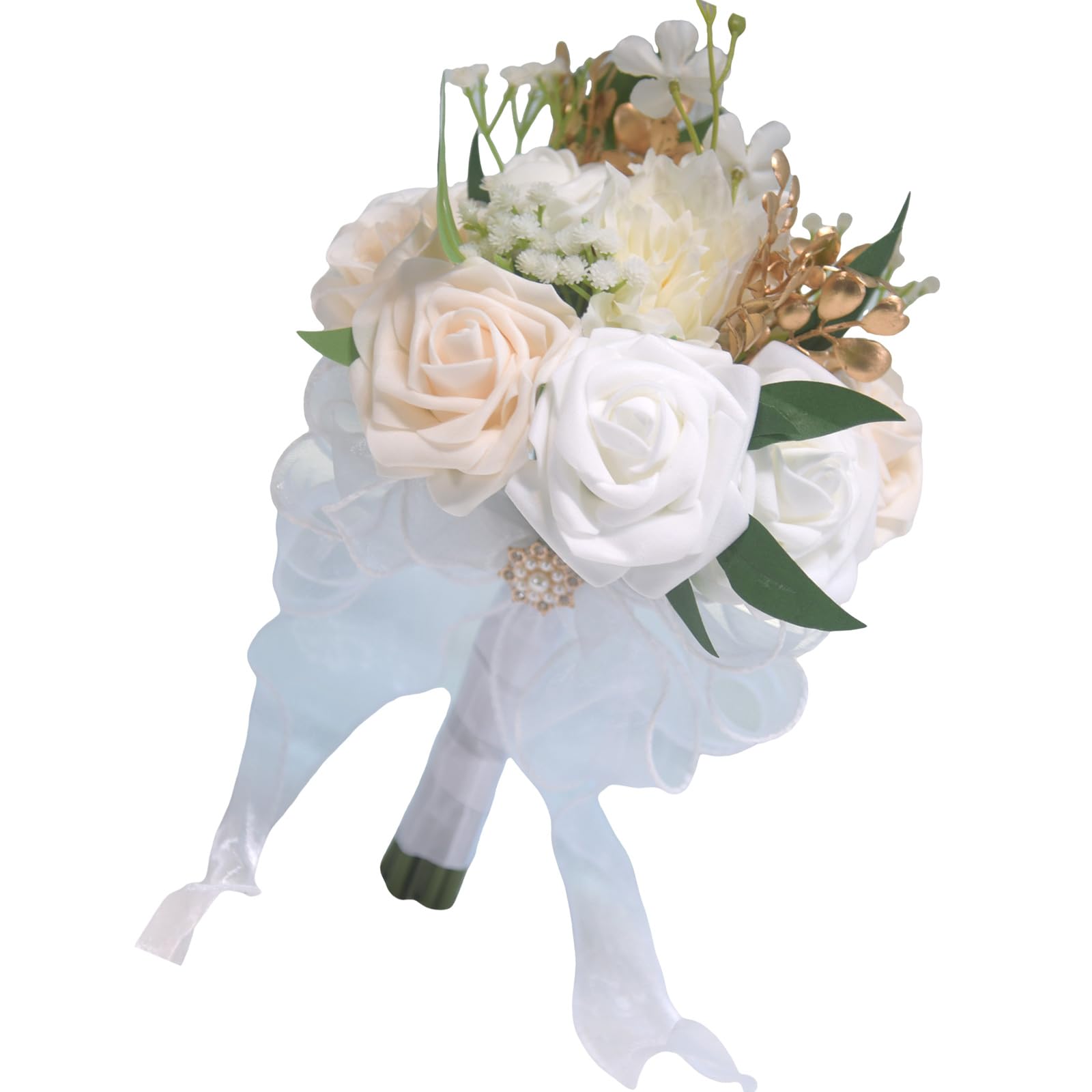 JSGHGDF Realistic Multicolor Rose Bouquets Romantics Bridesmaids Flower Arrangement for Photo Decoration Outdoor Wedding Bouquets