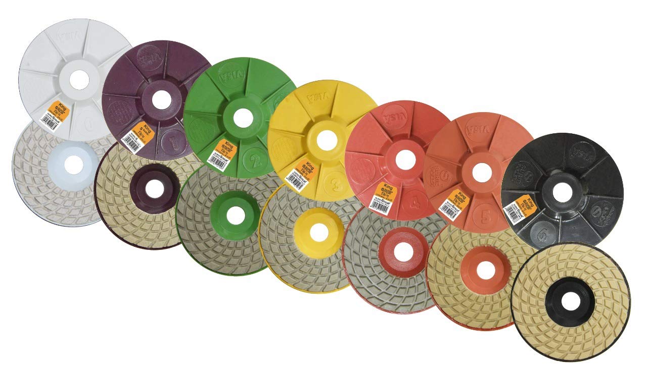 SURIE POLEX"DCRPD-4S1-VS" 7Pcs 3mm 0 to 6 Grit, Diamond Polishing Pads Set for Granite Polish (B07VNLM8KW) Amazon Price History, Amazon Price Tracker