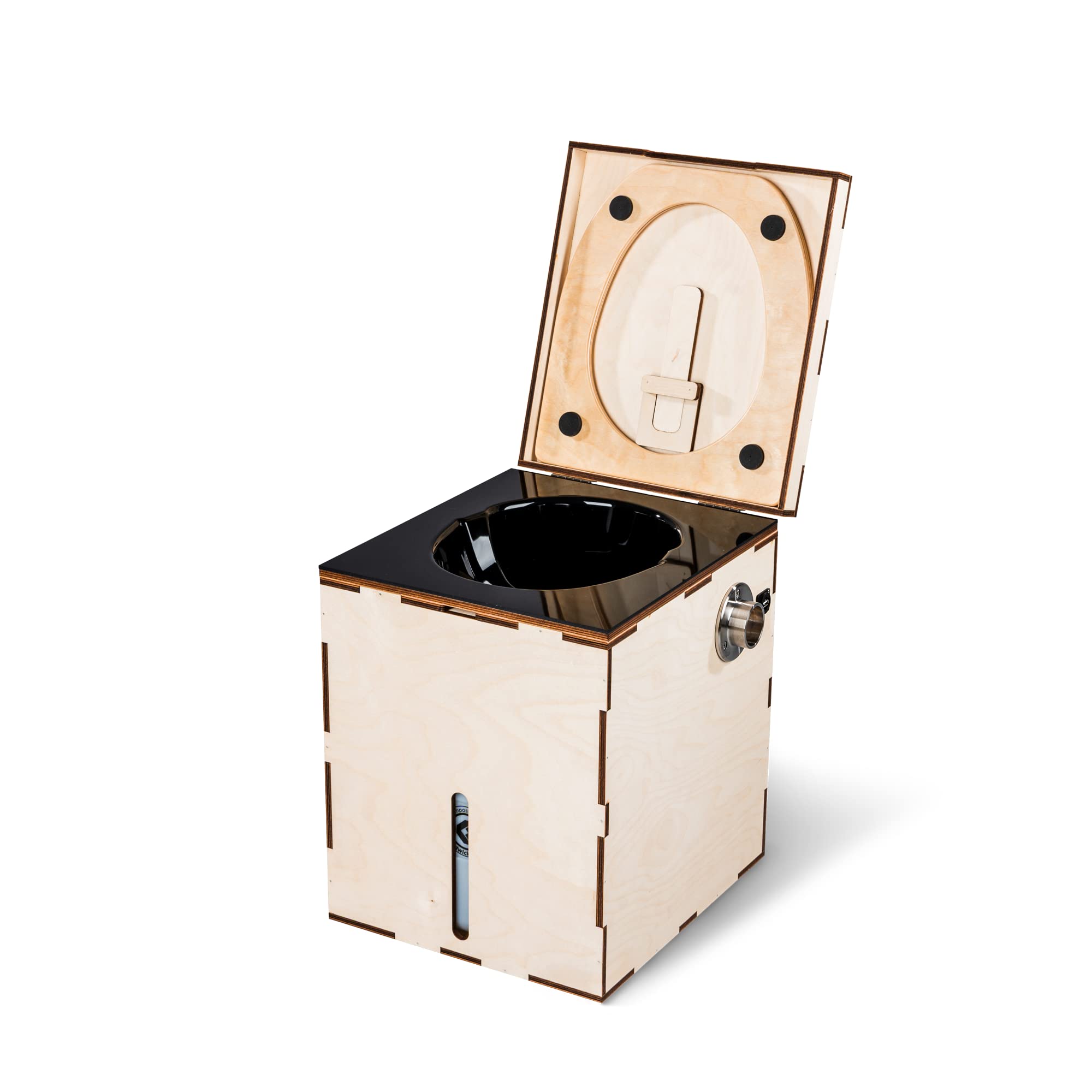 Kildwick MiniLoo Trenntoilette/Trockentoilette mit Lüfter 5V schwarz rechts - montiert
