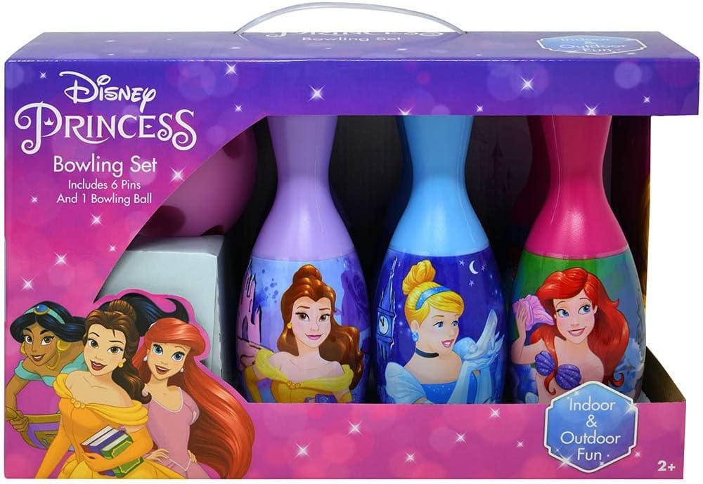 Disney Princess Bowling Set for Toddlers, Kids - 3 Pc Bundle with Princess Bowling Set Plus Stickers and More | Princess Playset