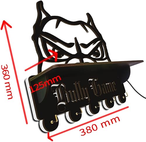 Miniatura 2 de The Geeky Days Peeking American Bully Head - Organizador de llaves decorativo con 5 ganchos para propietarios de perros, organizador moderno de