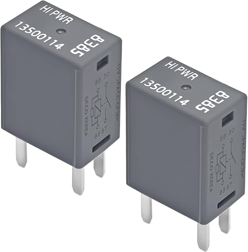 Relé 135001148385 (juego de 2)  12 V CC 40 A 4 pines para ventilador de aire acondicionado, relé 135001148385 compatible con modelos de vehículos GM