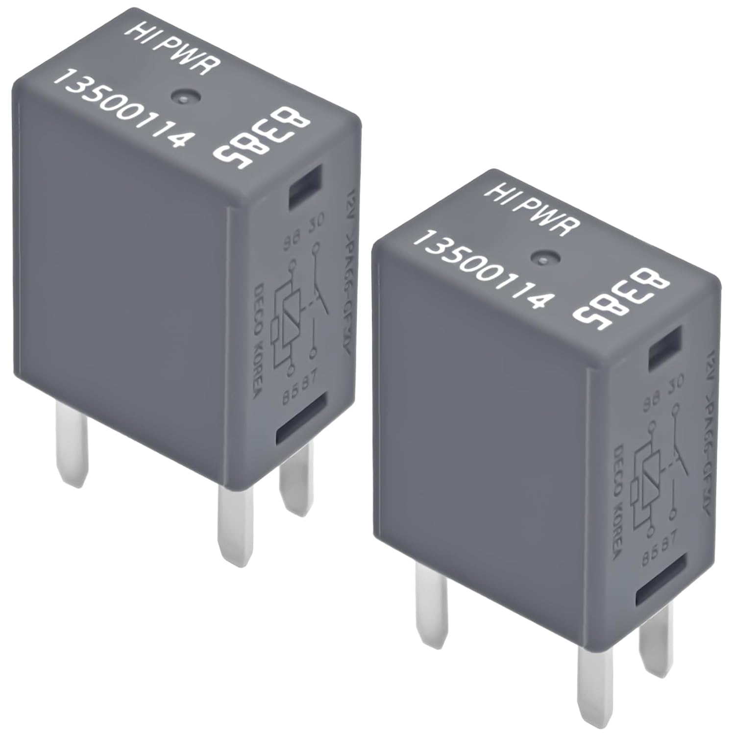 Relay 13500114/8385 (Set of 2) - 12VDC 40A 4Pins for Air Conditioning Fan, Relay 13500114/8385 Compatible for GM Vehicle Models