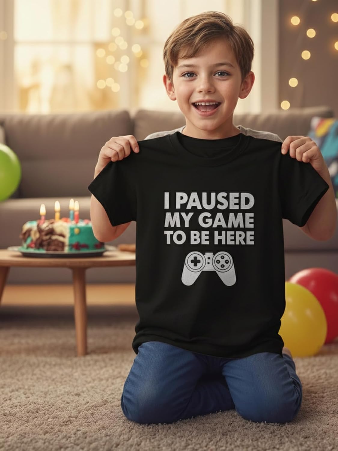 Tstars I Paused My Game Shirt Boys Funny Gamer Kids Youth Video Game Tee