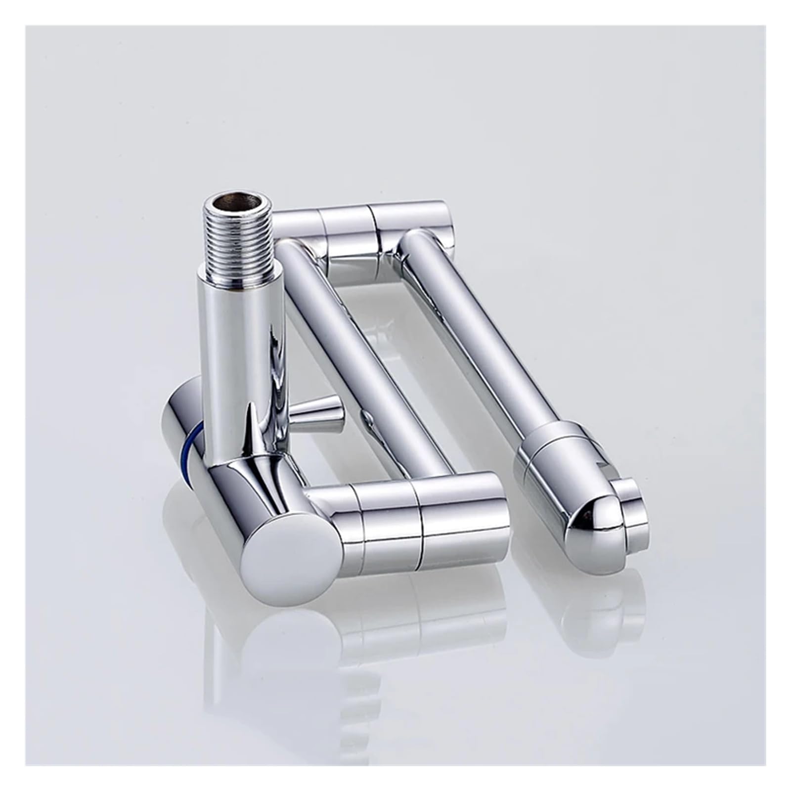Grifos mezcladores para Fregadero Grifo de Cocina Pared Lavabo baño Agua fría caño Giratorio Plegable tocador latón Ideal renovación (Plata)