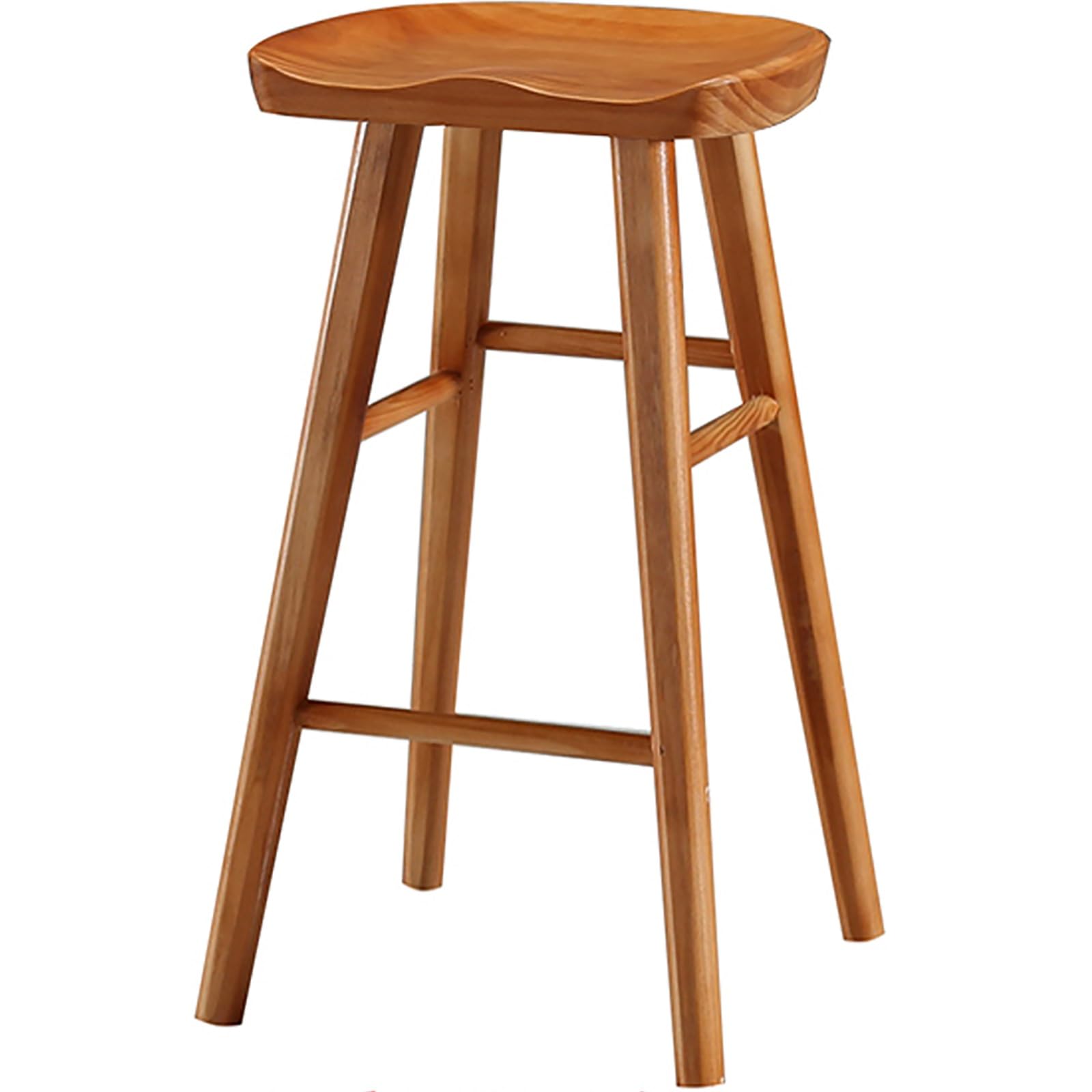 Set Di 1 Sgabelli Da Bar, Sgabello Cucina Con Legno Massello, Sgabelli Alti Moderni, Sedie Alte Con Gambe In Legno Con Poggiapiedi, Superficie Di Seduta Ergonomica Per Cucina Isola Sala Da Pranzo(Teak