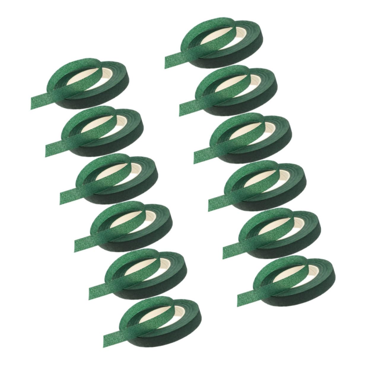 12 Rolls Deep Green Floral Wrapping Tape and Bouquet Stem Wrap Tape for Flower DIY for Fresh and Artificial Flowers Garden Bouquet Accessories for Crafting and Floral Arranging