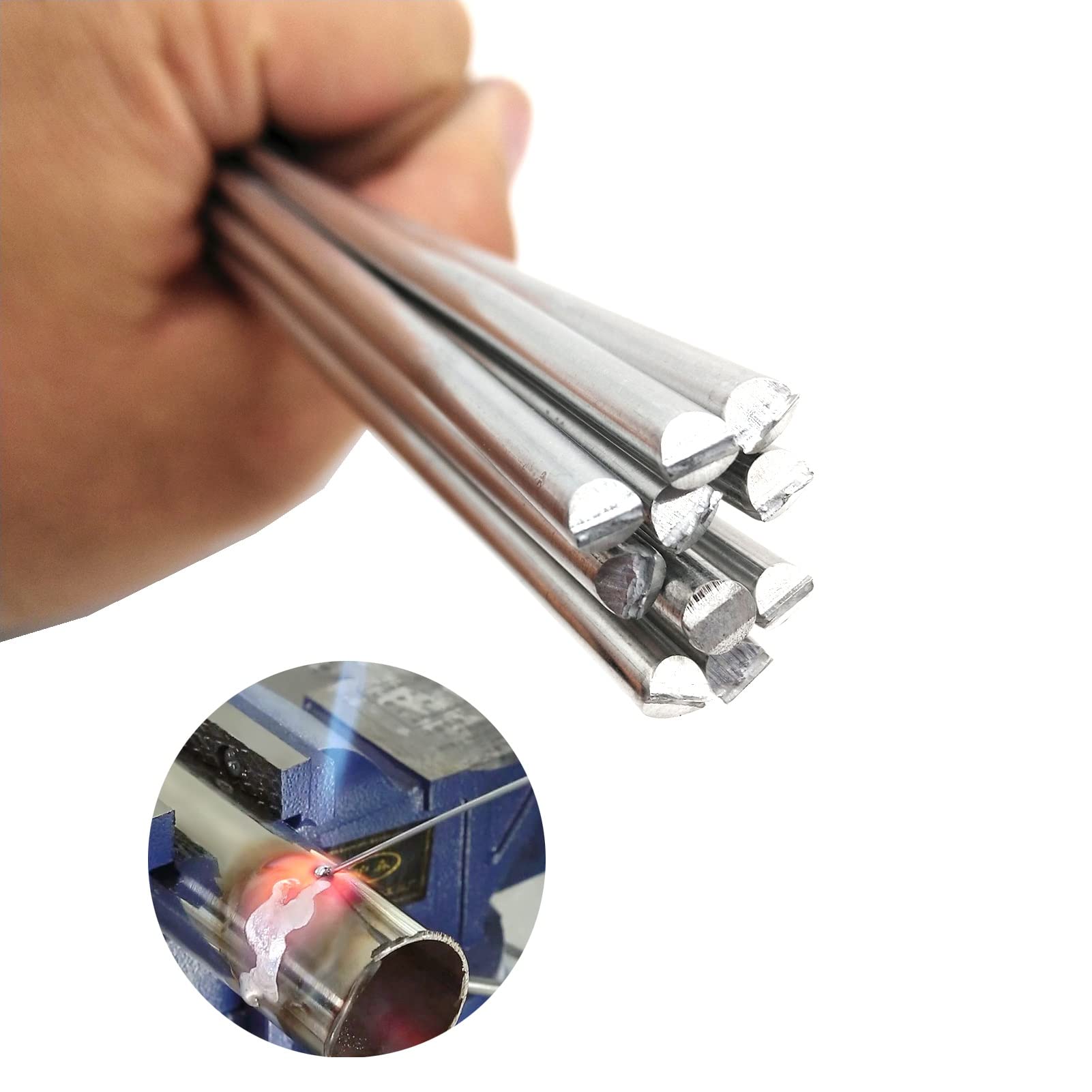 Solución Varillas de soldadura de baja temperatura con núcleo de fundente, varillas de soldadura fuerte de aluminio, barra de aluminio de bajo punto de fusión para todos los metales (Color : 30pcs,