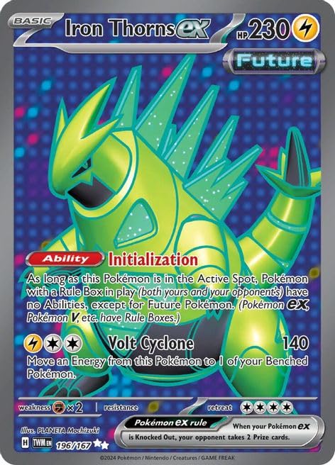 Iron Thorns ex 196/167 Ultra Rare Pokemon Card | Twilight Masquerade Set | Scarlet & Violet Series | Pokémon TCG | Titan Authenticated