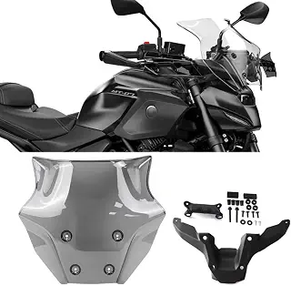 For MT 07 MT07 MT-07 mt07 2025 オートバイアクセサリー フロントガラス フロントガラス ウィンドディフレクター フェアリングアッパー（色: スモークグレー）