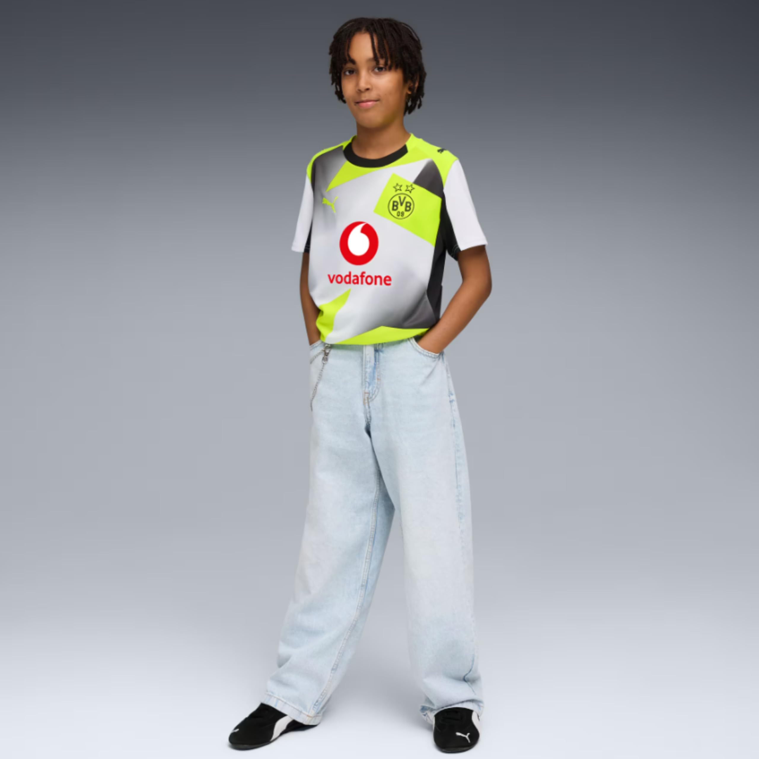 PUMA Original BVB Trikot Kinder [Away 25/26] Offizielles Borussia Dortmund Trikot [Personalisiert] Sport Trainingsanzug Fussball Geschenke Jungen Mädchen Fußball Fanartikel Kinder