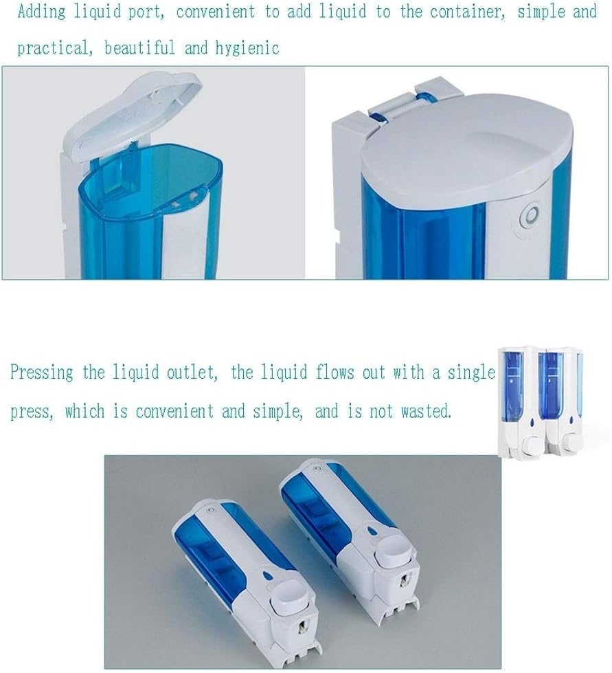 Soap Dispenser Hand Sanitizer Body Wash Liquid Dispenser Manual Wall Mount Chrome Plated Soap Dispenser 380ml Liquid Liquid soap Dispenser (Color : White, Size : S) image 3