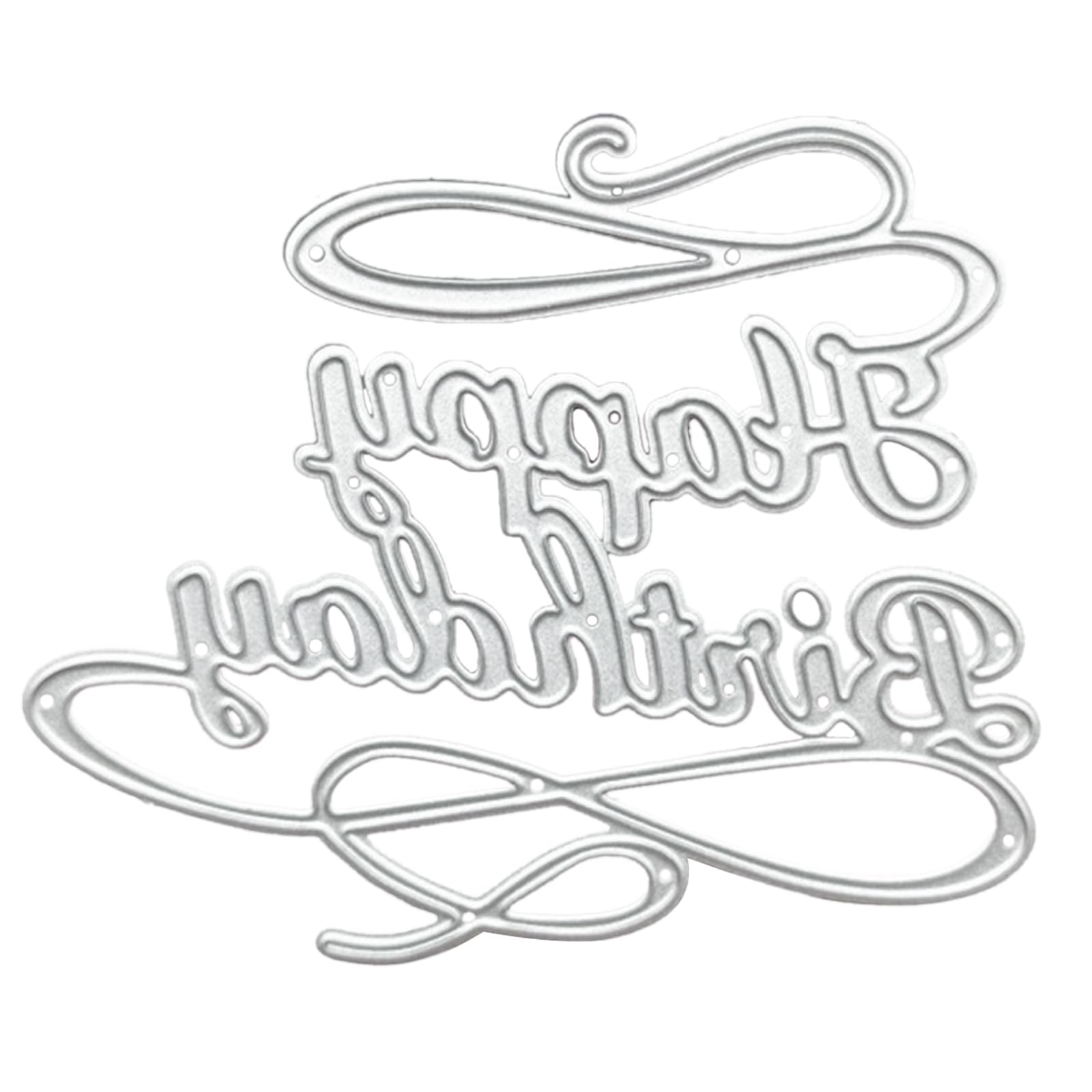 NEWFT Happy Birthday Metal Cutting Dies Stamps Embosed Mold Scrapbooking Album Paper Craft Cards Stencil Template Embossing Stencils Template for Scrapbooking