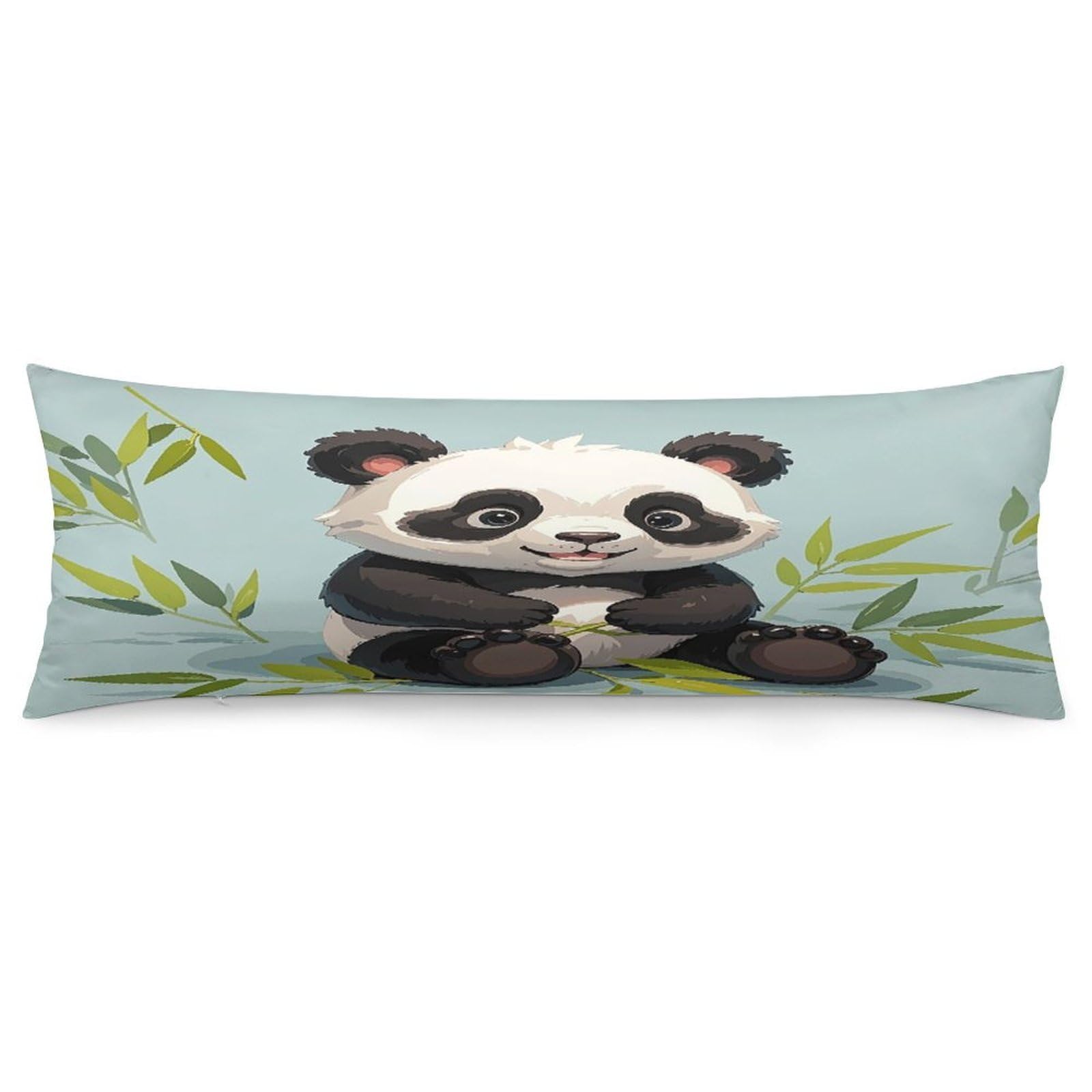 Panda Pillowcase Decorative Long Body Pillow Case Soft Breathable Body Pillow Cover Modern Large Pillowcase Cute Body Pillow Pillowcases for Bedroom Couch 18.9 X 53 Inch