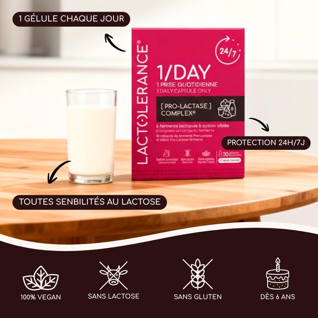 LACTOLERANCE Pack Découverte ULTRA & 1/DAY, Lactase, Lipase, Probiotiques | Digestion du lactose et des graisses, enzymes digestives et ferments lactiques, double action, format d'essai 30 jours