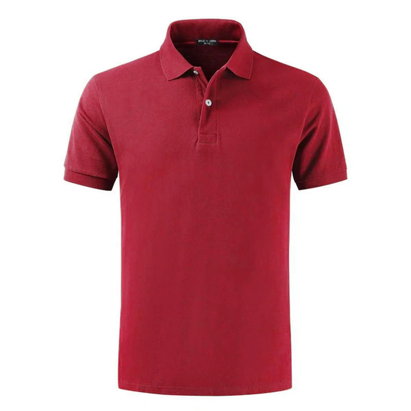 TEidea Męskie T-shirty Moda Dopasowana Koszula Z Krótkim Rękawem Casual Lapel Męska Bawełniana Koszulka, I, L