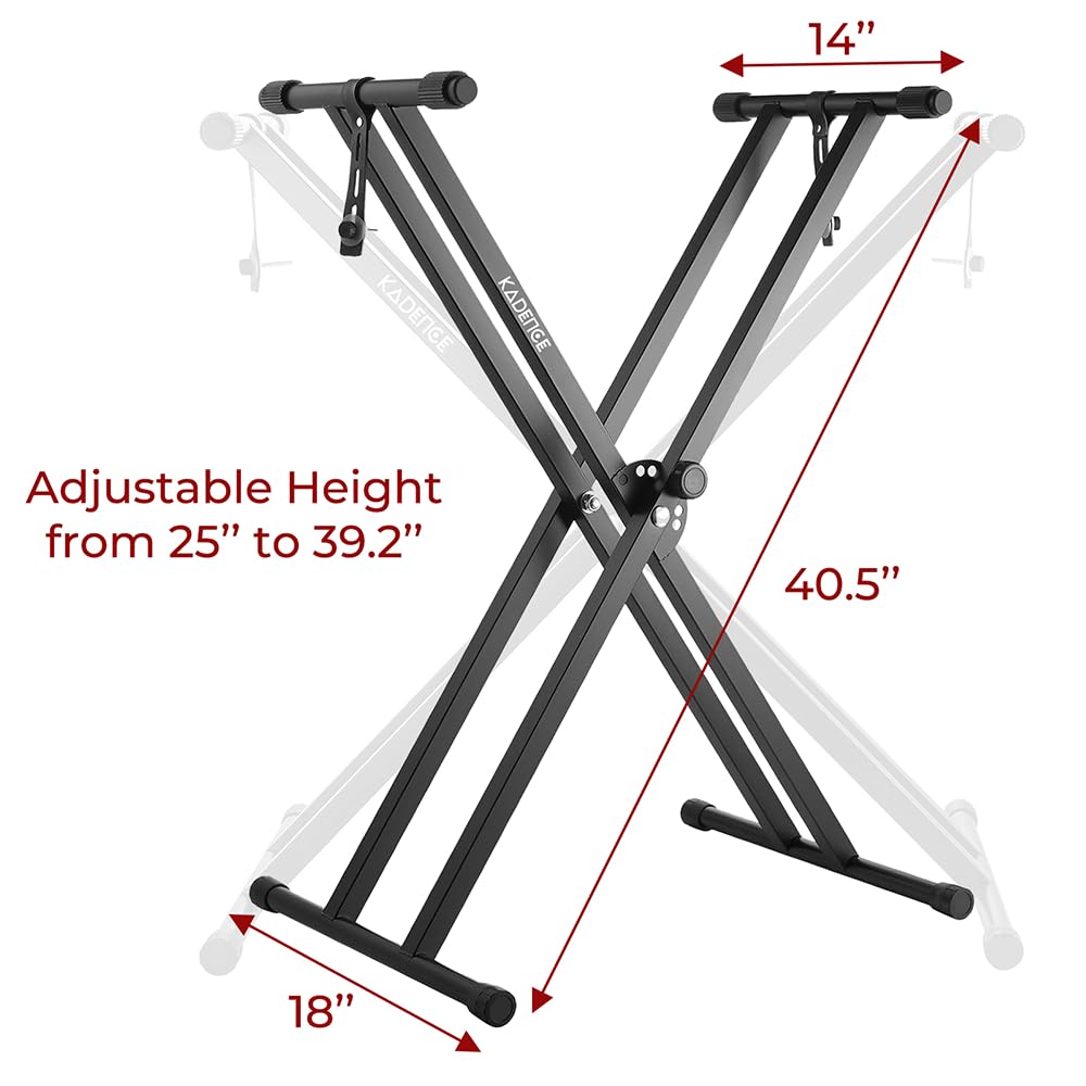 Kadence NK13 Touring Series 3kg Double-X Keyboard Stand | Heavy-Duty Frame & Secure Locking Clutch | Dual-Braced X Design | Ideal for Stage Performance | Matte Black Finish — Amazon image 3