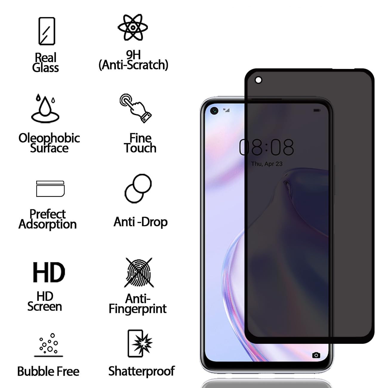 Pellicola Huawei P40 Protezione Vetro temperato contorno Trasparente