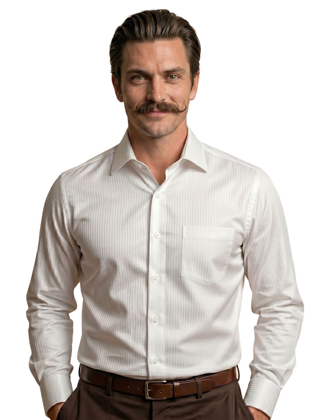the formal club Men's Primium 2 Ply Giza Cotton Shirt |Smart Fit | Full Sleeves |Spread Collar | French Placket | Office Wear | Made in India-picture-11