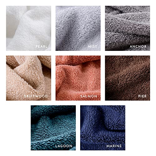 Luxome Spa Collection 6-Piece Bath Towel Set | 100% Viscose From Bamboo & Cotton Blend | Highly Absorbent | Odor Resistant | Pearl (White) #TOP5