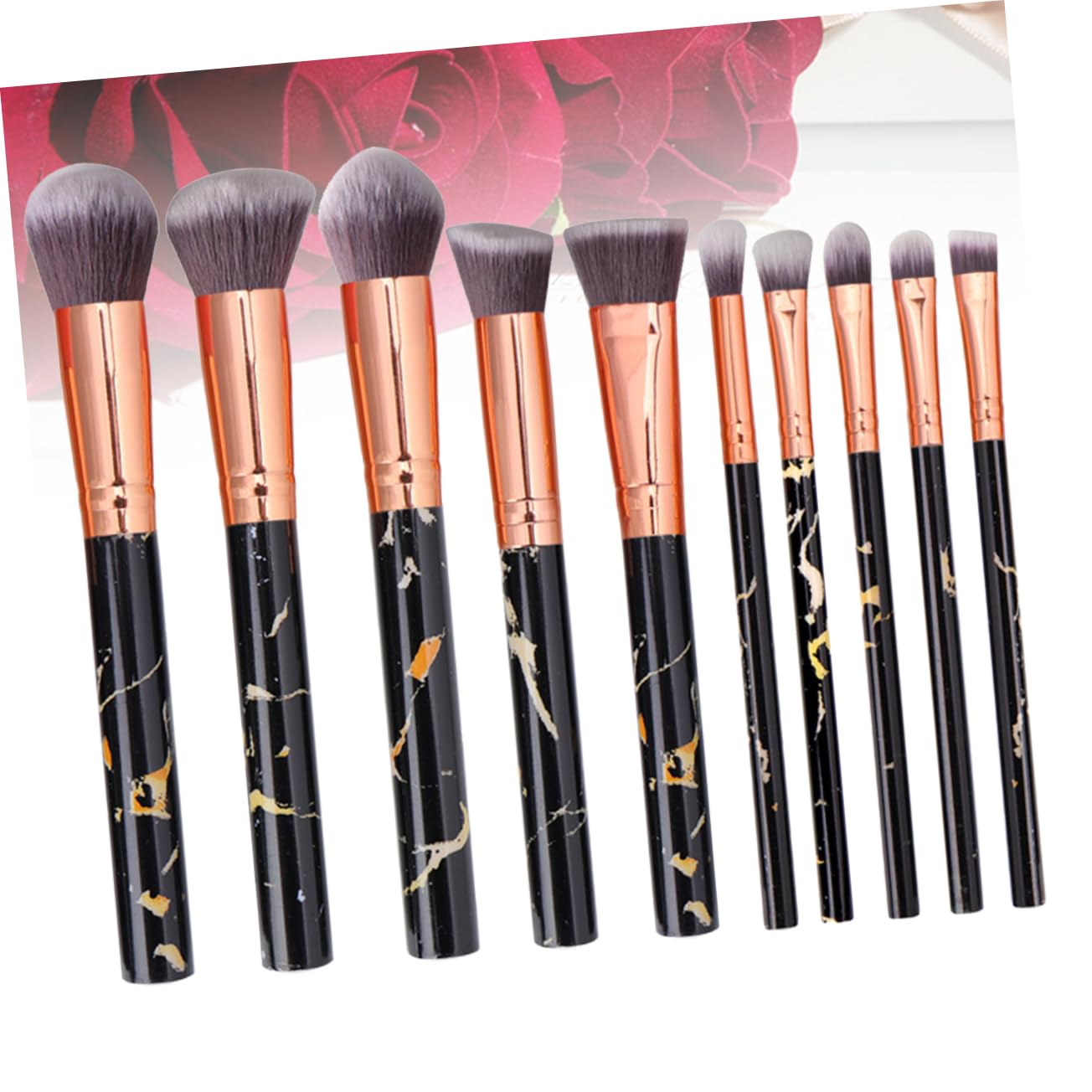 Healeved Set Di 30 Pennelli Per Il Trucco in Assortiti Con Motivo Marmorizzato Manico in Plastica Per Donna Kit Di Pennelli Per Cosmetici in Nylon Per Uso Quotidiano