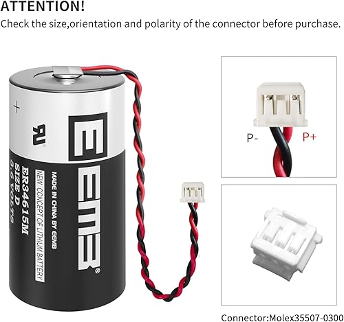 Miniatura 3 de EEMB Baterías de litio D de 3,6 V ER34615M-T1 D tamaño Li-SOCL Batería compatible con DSC WT4911 WT4911B WT8911 ALEXOR sirena inalámbrica para