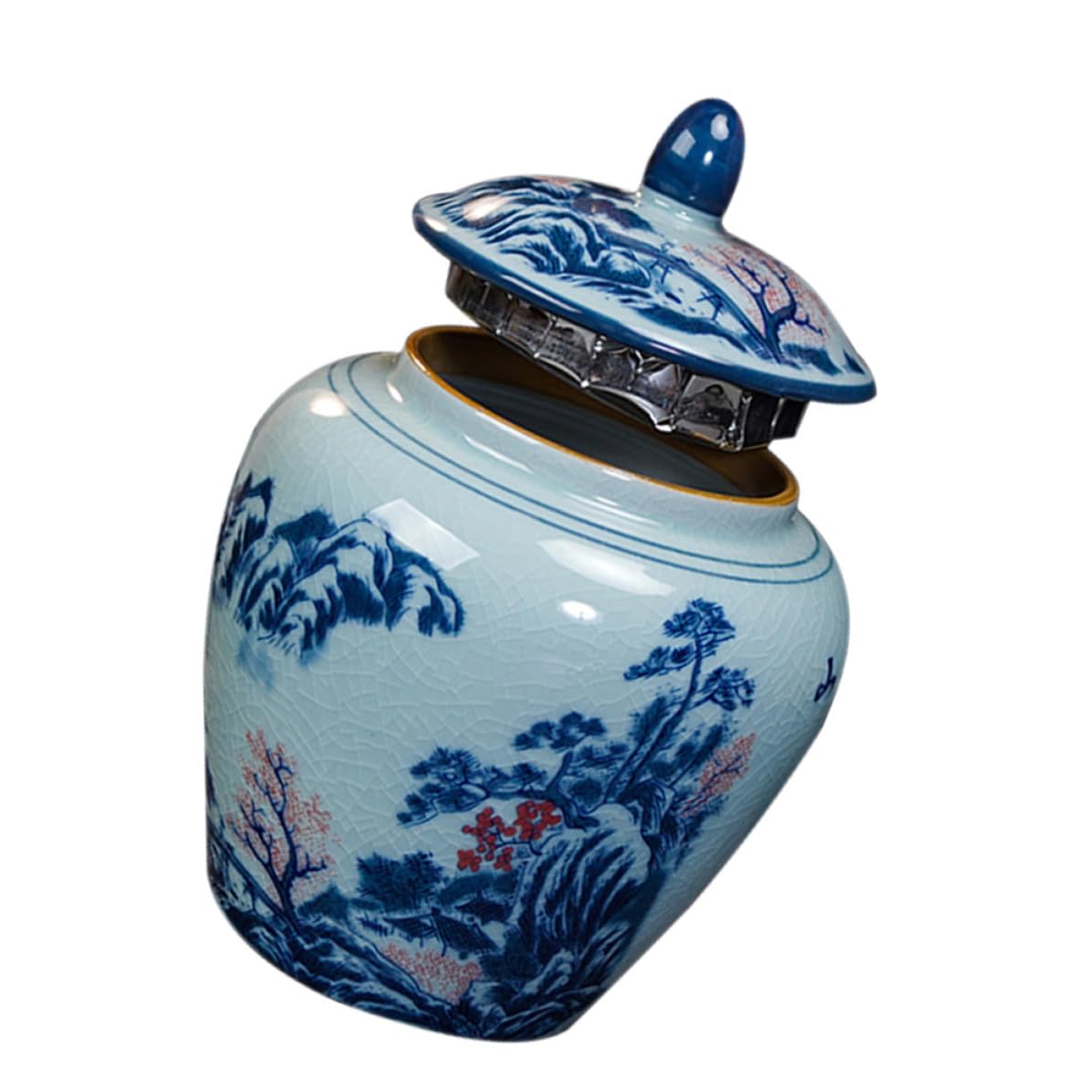 Tarro de Cerámica para Té Vintage Estilo Chino 1400ml Tapa