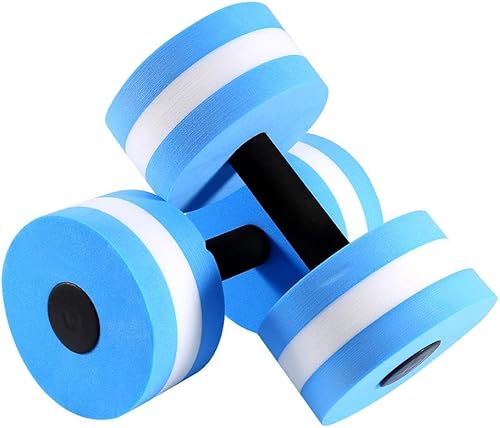 Miniatura 7 de Mancuernas de ejercicio acuático, pesas de EVA para piscina, ejercicio de gimnasia acuática, para aeróbicos acuáticos, juego de 2, color azul