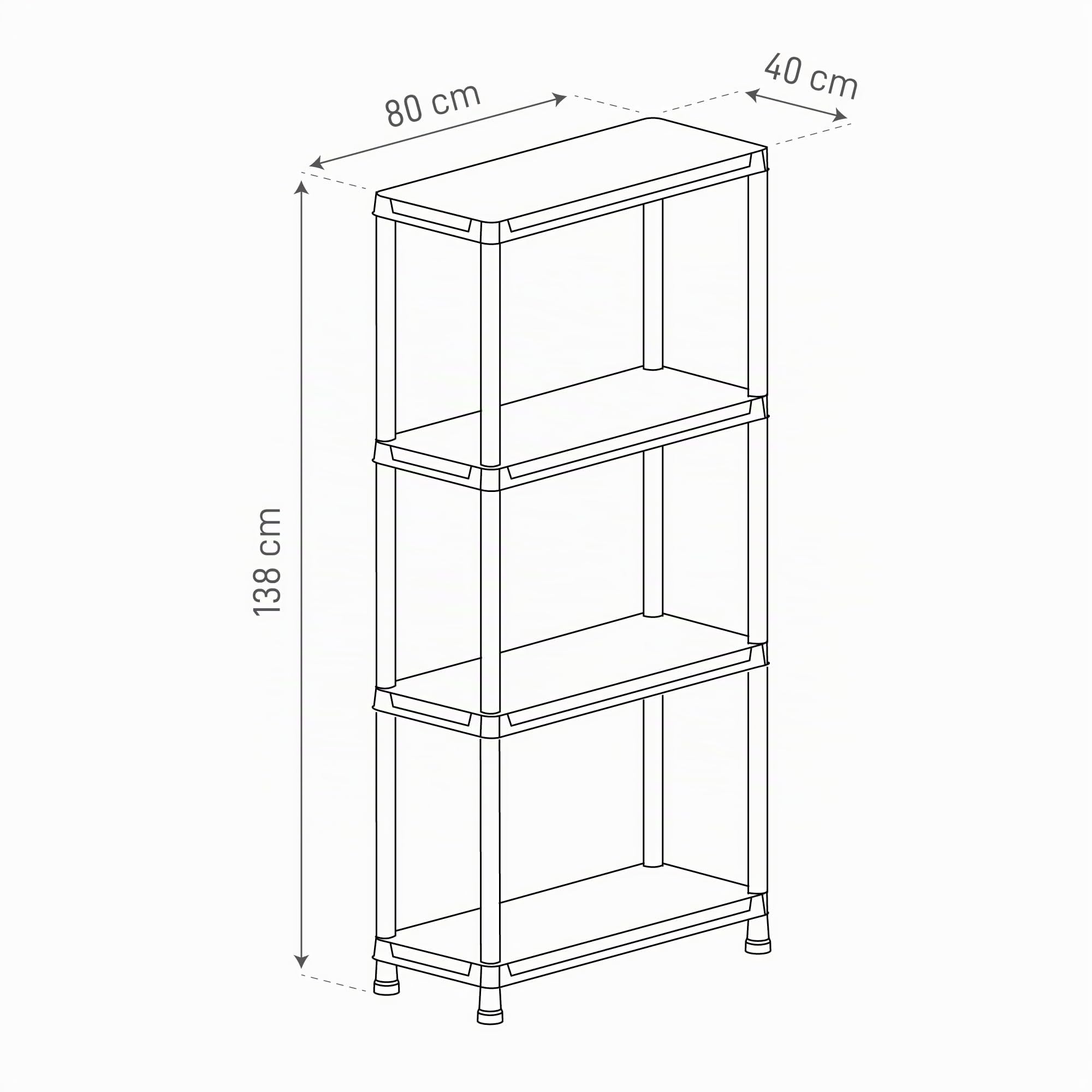 Toomax ART132 4 Etagères Universal 84 Polypropylène Noir