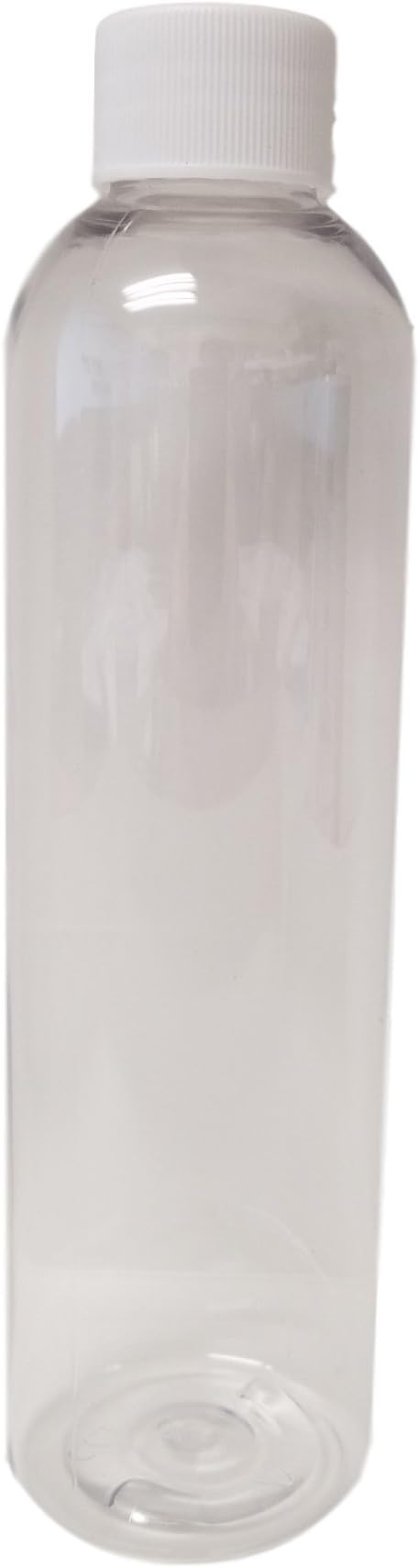 8 Oz. Empty Clear PET Round Cosmo / Energy Plastic Bottles with Caps by AM Bottle Supply - Set of 15 Bottles and 15 Caps