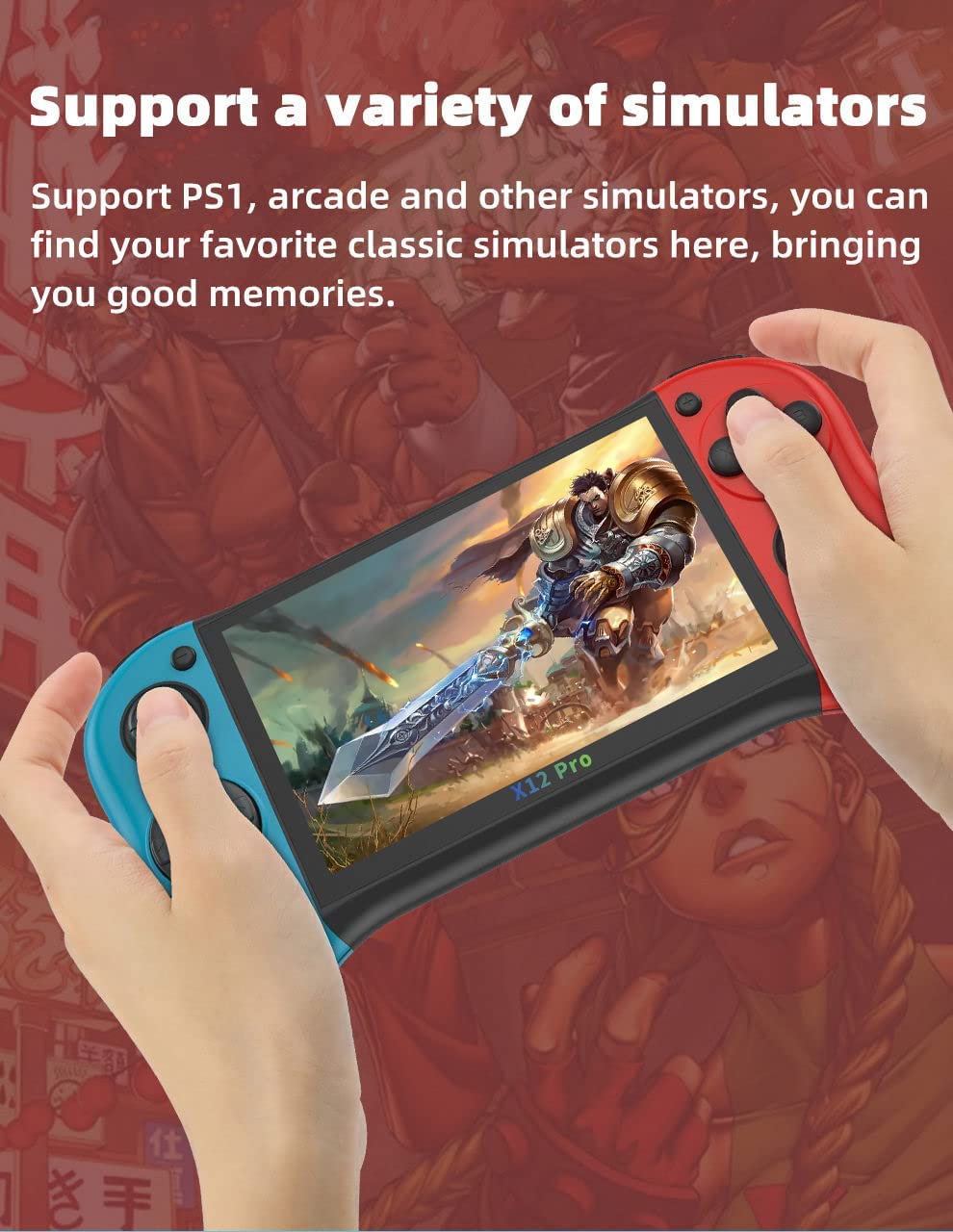 CHROX Console per Videogiochi con Aspetto da 5,1 Pollici, Emulatore Portatile, Sistema di Dispositivi di Gioco retrò Arcade Classico, 11000 Giochi Integrati, Regalo di Natale per Bambini