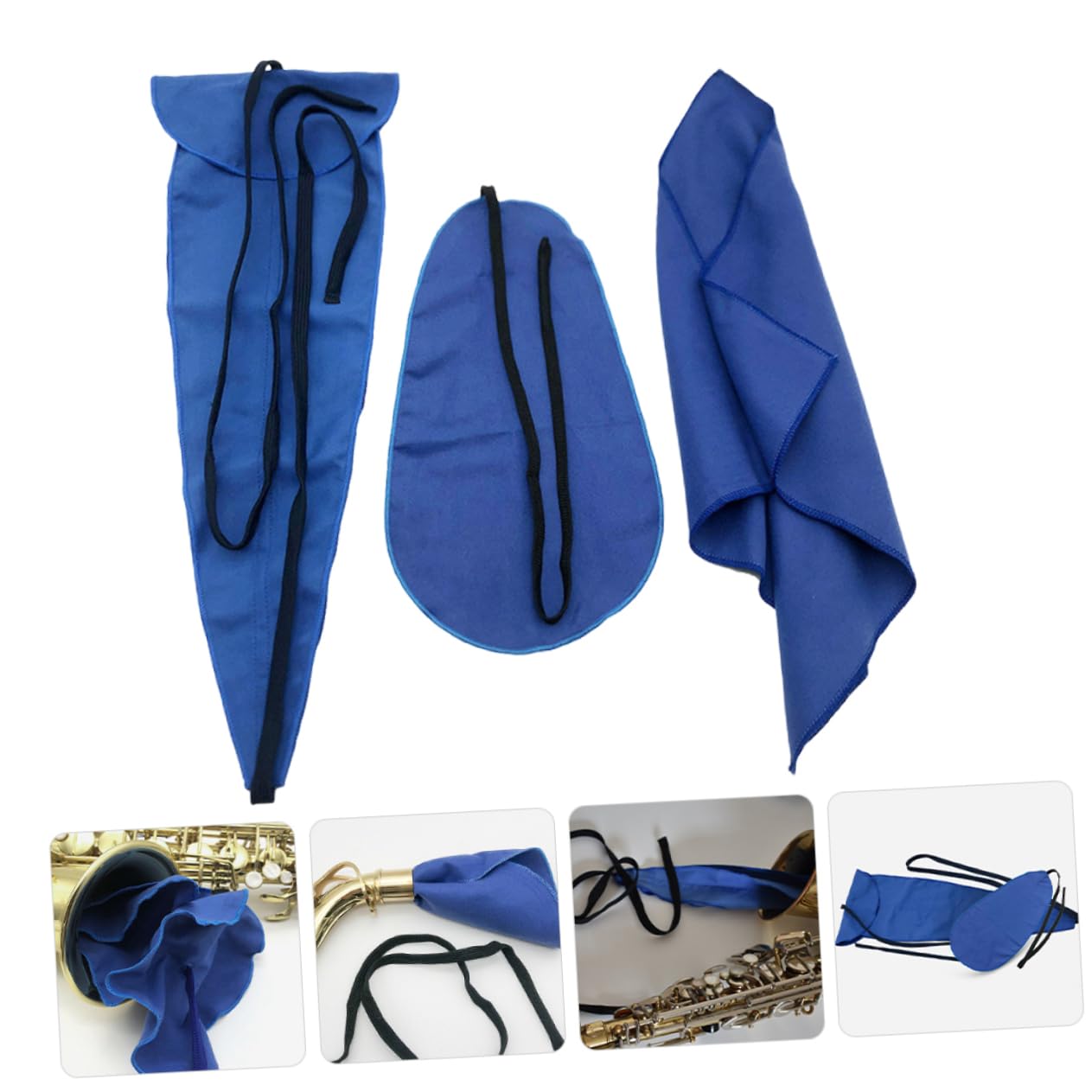 Kisangel Saxophone Cleaning Cloth Set 3 Pack Saxophone Swab for Sax Alto Maintenance