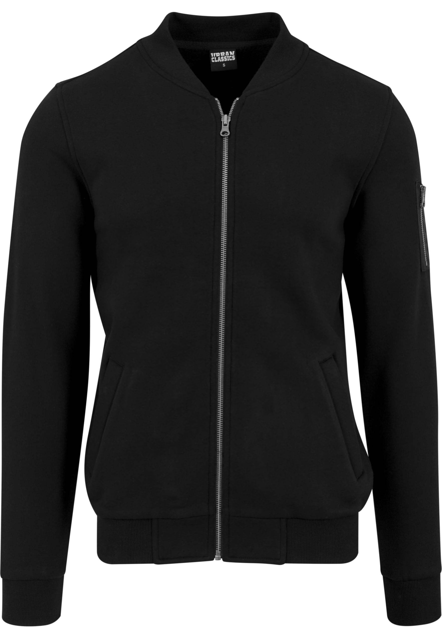 Urban Classics Men's Sweat Bomber Jacket, Available in Many, Sizes XS - 5XL, black, XL